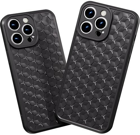 GANGANPRO Designed Compatible with iPhone 12 Pro Max Case,Rapid Cooling Shock-Absorbing & Slim Protective Phone Case with Multi-Drop Protection 6.7 inch - Black