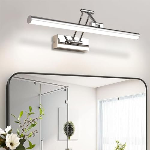 YHTlaeh LED Specchio Lampada 10W 720 Lumen Bagno Specchio Lampada Bianco Neutro 4000K Bagno Lampada IP44 Impermeabile No Flicker 230V (Cromo, 40CM)