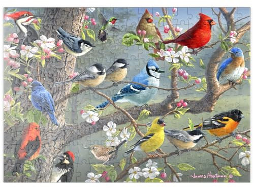 MyPuzzle Bunte Vögel im Blütenbaum - Premium 200 Teile Puzzle - MyPuzzle Sonderkollektion von Puzzle Galaxy