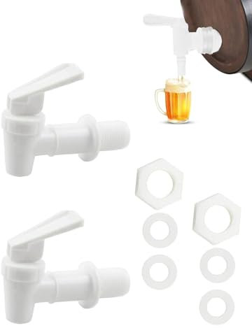 AORHOFJ 2 pezzi rubinetti per dispenser di bevande, rubinetti di plastica per il riempimento di fusti di birra, fusti domestici,rubinetti,per barili di fermentazione fatti in casa, produzione di vino