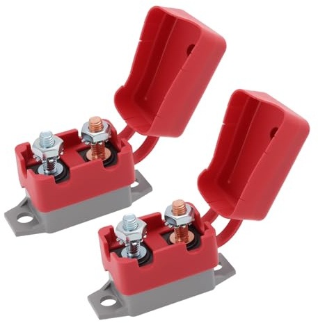 VGOL 2 Set 30A Interruttore Reset 6-48V Fusibile Doppia Batt. con Copr. e Bullone Auto Camion Marino RV Bus TOSA. Moto Barca