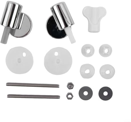 Zilimontt Ensemble de charnières de rechange pour lunette de toilette, kit de fixation avec accessoires d'installation pour salle de bain Anya