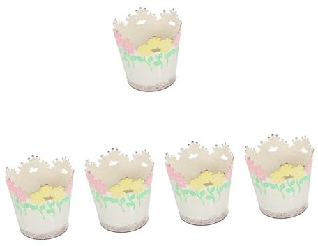 BESPORTBLE 5 Piezas Maceta de Metal de Encaje Cubos pequeños contenedor doméstico macetas Cubo de Hierro Jardinera de Hierro Titular de la Flor Cubo con Estampado de Flores baldes Planchar