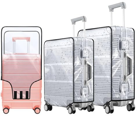 Feelhap Custodie Protettive per Valigie Impermeabile, 3 Pezzi Protettore di bagagli Trasparente PVC Copertura per Bagagli in PVC Copertura per Valigie, Coprivaligia Anti-polvere Antigraffio per Viaggi