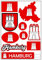 Daged Hamburg Flaggen Fahne Set 10 Stück Aufkleber selbstklebend Sticker BL