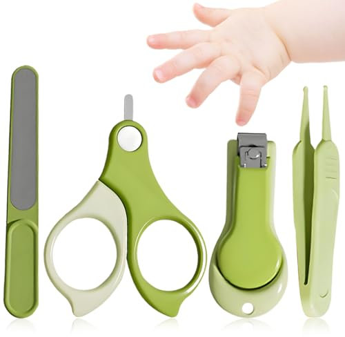 Set de soins pour bébés pour les ongles des mains et des pieds avec coupe-ongles, ciseaux à ongles, lime à ongles et pince à épiler