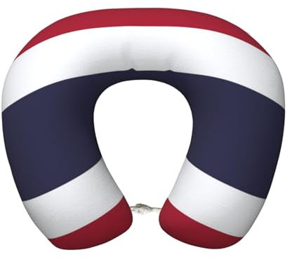 KOUUIP Cuscino cervicale stampato bandiera tailandese per un maggiore comfort, leggero per viaggi aerei e auto senza conducente