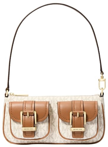 Michael Kors Women Sm Conv Pouchette Hand Bag, Vanilla/Acrn