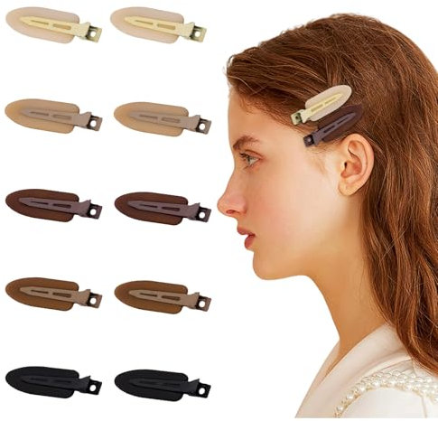 GlamRays 10 Stück Faltenlose Haarspangen Keine Falten Haarspangen Keine Biegung Haarspangen Flache Haarspangen Zum Stylen Keine Rutsch-Makeup-Spangen für Frauen Friseursalon