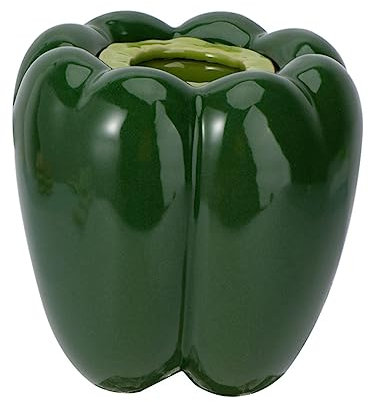 POPETPOP Keramik Übertopf Pfefferform Mit Deckel Bunter Handbemalter Vorratsbehälter Für Sukkulenten Langlebiger Aufbewahrungstopf Im Ländlichen Stil Für Wohn Gartendekor