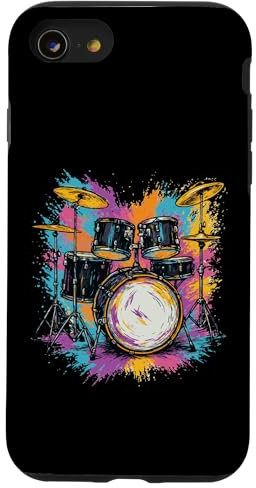 Art abstrait batterie musicien groupe de musique percussion Coque pour iPhone SE (2020) / 7 / 8