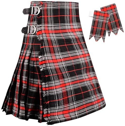 Kilt für Herren, 473 g, hochwertige Acrylwolle, Kilts, traditionelles schottisches Schottenkaro, 453 g, Spirit of Bruce, 30-32
