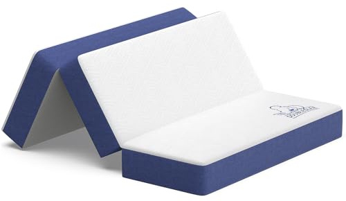 Doubleslee Foldable Mattress Double 4ft6, 6 Inch Height 135x190x15cm | Folding Double Bed Mattress Memory Foam, 3 Fold Easy Storage With Washable Cover for Travel, Camping, Caravans, Guest Bed