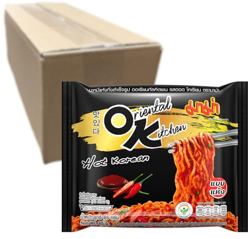 MAMA Instantnudeln Scharf - Koreanische Art, 10x85g | Beliebte Thai-Nudelmarke Nr.1, schnell zubereitet in wenigen Minuten, perfekt als Snack oder vollständige Mahlzeit