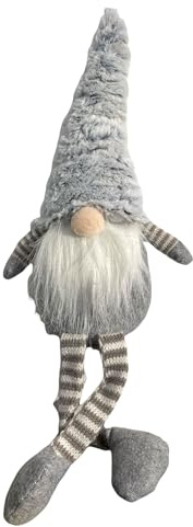 hausleben Winterwichtel „Sven“ 36 cm – Schlenkerbeine, Filz, Grau – Skandinavische Weihnachtsdeko Figur, sitzend
