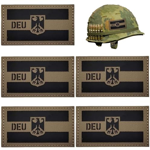 TENGWA 5 Stück DEU Deutschland IR Infrarot Reflektierende Klett Patches | Militär Bundeswehr Patch Klett Für Rucksack Hut Jacke Taktische Kleidung Uniform Weste