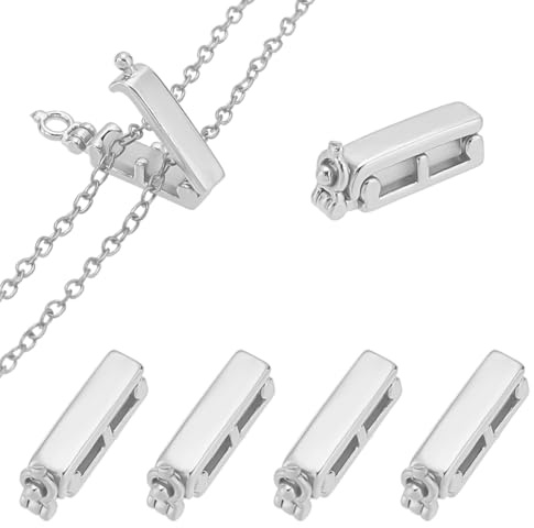 OLYCRAFT 6 Stück Silberne Halsketten Verkürzungsverschlüsse Plattiertes Messing Halsketten Verkürzungsverschluss Armbänder Verlängerungs Druckverschlüsse Perlenketten Verkürzer