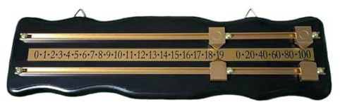 Violiica Billard Game Score, 2-läufige Billard-Anzeigetafel, mitteldichte Faserplatte und Metall, 43 x 12 x 1 cm, Braun