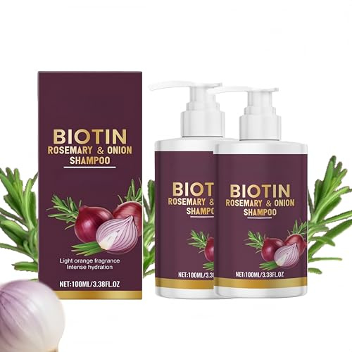 Zwiebel-Biotin-&-Rosmarin-Shampoo, Volumen-Shampoo für dünner werdendes Haar & Shampoo für fettiges Haar, Reise- & Volumen-Shampoo für Locken, Stärkeres & Dickeres Haar für Männer & Frauen (2)