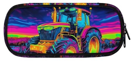 ASQVTIFE Federmäppchen für Schule, Mädchen, Jungen, großes Fassungsvermögen, Federmäppchen mit Fächern, Schreibtisch-Organizer, Traktor, L8.8x W1.7x H4.1inches, Kinderrucksack