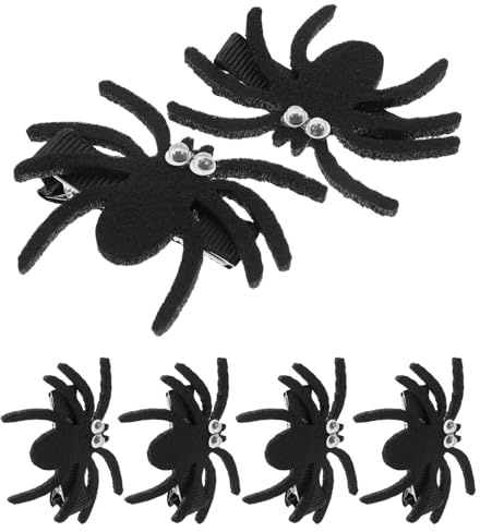 Halloween Haarnadeln 6 Stück Gewebe Spinne für Halloween Mädchen | Halloween Mottoparty, Fasching Spinne, Halloween Spinnen Haarschmuck, Schwarz, Leicht zu Clippen