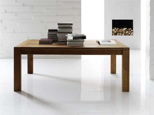 DaMi Massivholztisch Villach – Massiver Esstisch aus Akazienholz – Einfach & schnell montiert (200 x 100 cm)