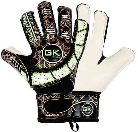 GK Saver Kids Goalkeeper Gloves with Anti-Slip Palm - Soccer Goalie Gloves for Youth Goalkeeping - GK Gloves (Cool YES Savefinger, 6)