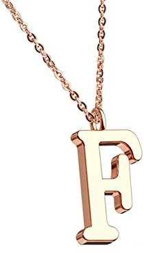 beyoutifulthings Halskette Anhänger BUCHSTABE F INITIALEN Kette Damen-Halskette Schmuck Collier Edelstahl Roségold