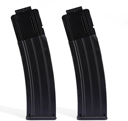 HYZH 2 Stück Worker Soft Bullet Magazin 22-Dart Quick Reload Clip Bullet Clip für Nerf N-Strike Elite Serie Spielzeuggewehre-Transparentes Schwarz