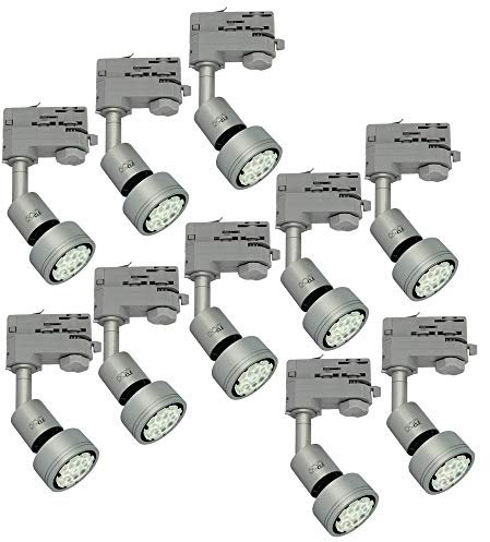10x CLE PURI LED GU10 alugrau 3 Ph. Stromschienstrahler f. Erco Staff Lival Eutrac Global Schiene max. 50W