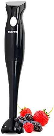 Geepas 200W Hand Blender | Food Collection Immersion Hand Blender | Ideal for Smoothies, Shakes, Baby Food, Soup, Grinding Ingredients, Vegetables & Fruits - 2 Year Warranty (180W - White)
