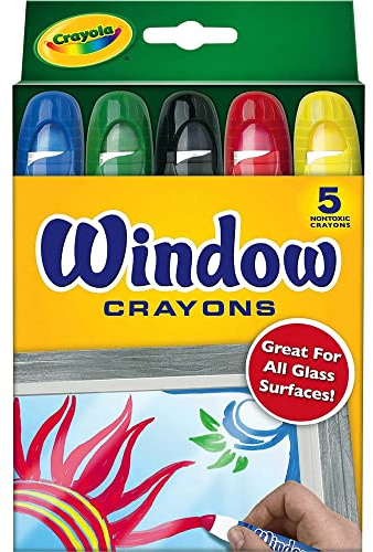 Washable Window Crayons, 5/Set