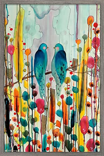 Trends International Sylvie Demers Wandposter mit Vögeln, gerahmt, 56,8 x 86,4 cm