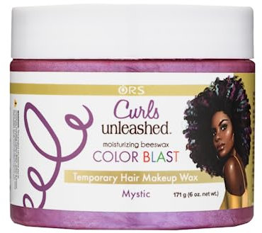 ORS Curls Unleashed Mystic Color Blast Cire de maquillage temporaire pour cheveux, avec cire d'abeille hydratante et huile de ricin, pour une meilleure expérience de coloration