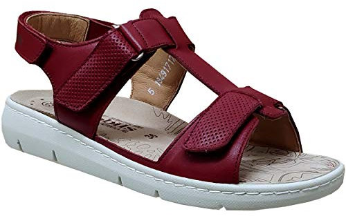Mephisto Mobils by, Cassidie Softy, Femme Nu-Pied Rouge Lisse - 37 EU