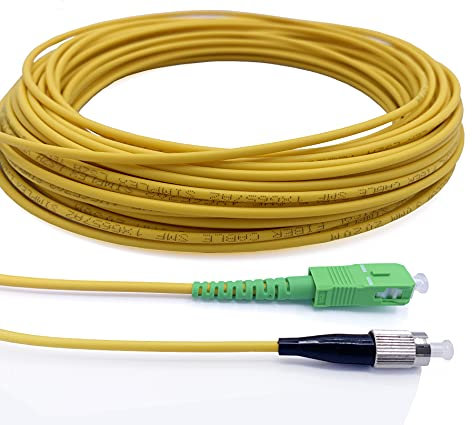 Elfcam - 2m Glasfaserkabel FC/PC auf SC/APC Simplex Singlemode 9/125 µm, LWL Kabel LSZH (2M)