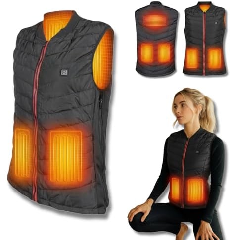 NorthHeat Premium beheizbare Weste | Größen XS - XXL | Heizweste für Damen und Herren | bis 55°C mit 5 Wärme Zonen | MIT & OHNE Powerbank