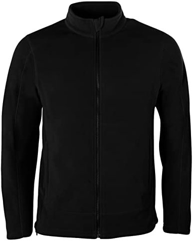 HRM 1201 Full-Zip Blouson Premium Micro Polaire I Veste Fonctionnelle Vêtements de Travail I Habits Hommes Haute Qualité et Durables, Noire, M Men's