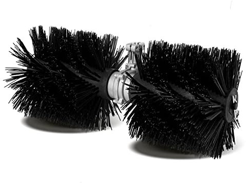 EBERTH Kehrwalze mit Getriebestange für benzinbetriebene Kehrmaschine, Breite 55cm, Anschluss Ø 27mm, Kehrbürste Ersatzteil aus Kunststoff, Alu, Stahl, Ganzjahresbürste für Trockenheit, Nässe, Schnee