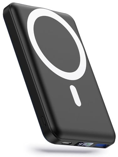 Power Bank 10000mAh Magnético, Bateria Externa mag-Safe, YAGOPAL PD 22.5W Carga Rapida Inalámbrico Cargador Portátil con Pantalla LED USB-C Compatible con iPhone 16/12/13/14/15 Pro/Mini/Pro MAX