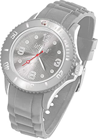 Taffstyle Armbanduhr Silikon Analog Quarz Uhr Farbige Sport Sportuhr Damen Herren Kinder Unisex 34mm Grau