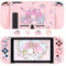 DLseego Housse de Protection Compatible avec Switch, Housse TPU Amovible avec 4 Poignées de Pouce, Accessoires Design Anti-Rayure et Absorption des Chocs pour Switch 2017- Lapin Rose