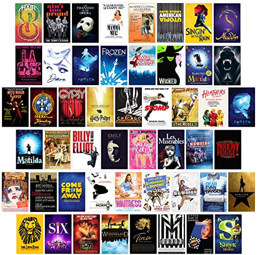 BigVivi 50Pcs Musical Theatre Wall Collage Kit, Art Posters Indie Room Decor, Aesthetic Picture for Wall Decoration, Dorm Photo Display for VSCO Girls Boys, Aesthetic Photo Decor for Music Lovers