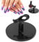 Nail Polish Bottle Holder Stand with Tilter Function, Anti-Spill and Prevent Fall Off Nail Gel Fixing Clip for Manicure Painting (Wide Base)(Black)