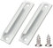 Cimown Manija de aleación de aluminio de 2 piezas | Manija de puerta corredera | Manija de puerta de balcón | Manija de cajón de gabinete | Para ventanas, herrajes para muebles con tornillos (Blanco)