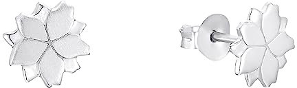 s.Oliver Ohrstecker 925 Sterling Silber Damen Ohrschmuck, 0,8 cm, Silber, Lotusblüte, Kommt in Schmuck Geschenk Box, 2034191