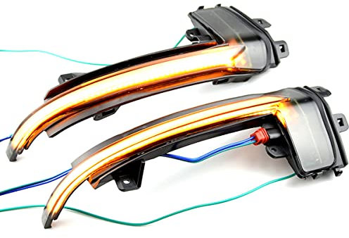 Luz LED de señal de giro, luz dinámica, espejo retrovisor, lente ahumada, luz indicadora de señal de giro, luz intermitente única, compatible con Audi A3 8P A4 A5 B8 Q3 A6 S6 SQ3 A8 D3 8K