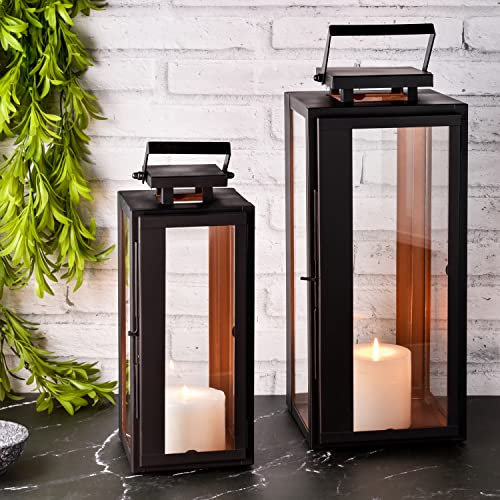 Marrakesch 2er Set Gartenlaterne Laterne 38cm & 31cm | Laternen für Draußen Nossa modern als Gartendeko
