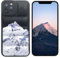 Berge Design für iPhone 12 Pro Max The Puffer Handyhülle mit Nordschnee-Grafik & Luft-Daunenjacke Puffy Face Trendy Aesthetic Designer I Handyhülle für Frauen Männer, Off Black mit weißem Muster