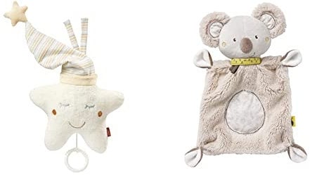 Fehn Spieluhr Baby Einschlafhilfe Stern - Spieluhr mit herausnehmbarem Spielwerk zum Aufhängen & Schmusetuch Baby Schnuffeltuch mit Koala Köpfchen - Kuscheltuch für Neugeborene